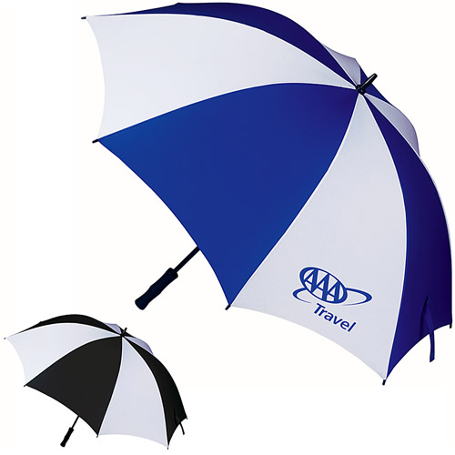 Dual Color Advertising Umbrella - Blue and White